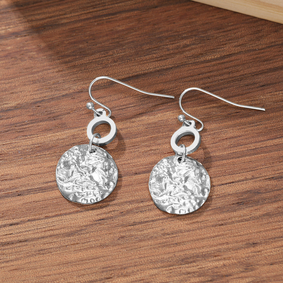 Boucles d'oreilles rondes pendantes en zircon - Euroselle Élégance