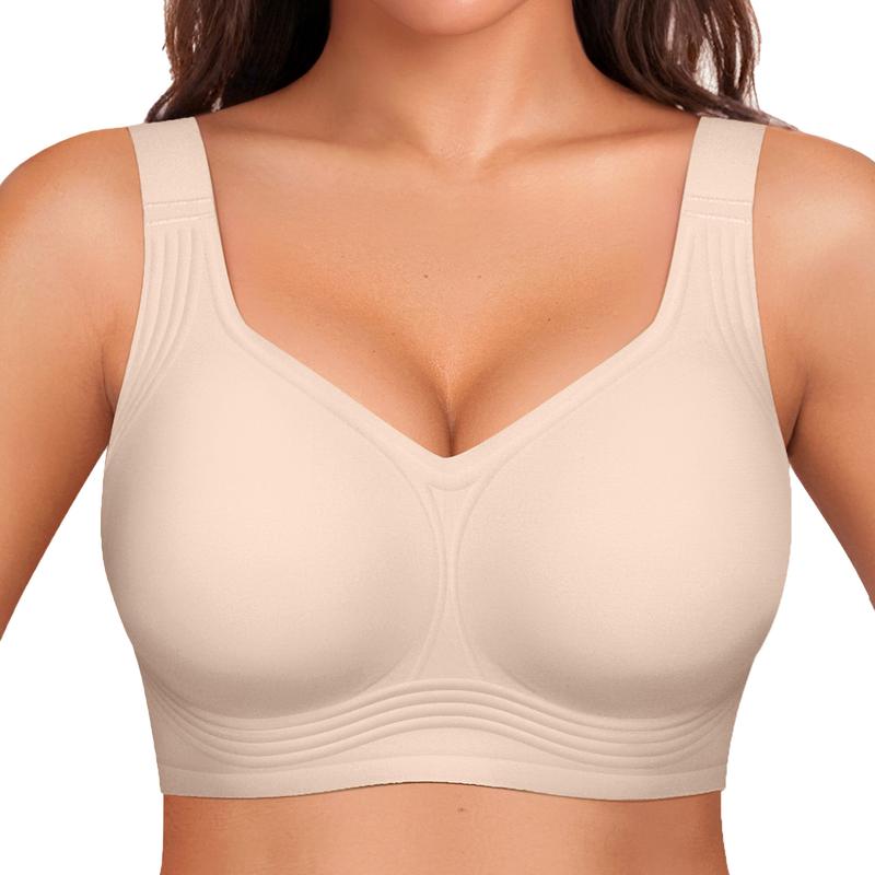 Wireless Push-Up Bra with Silicone Support Bands — Lift & Shape