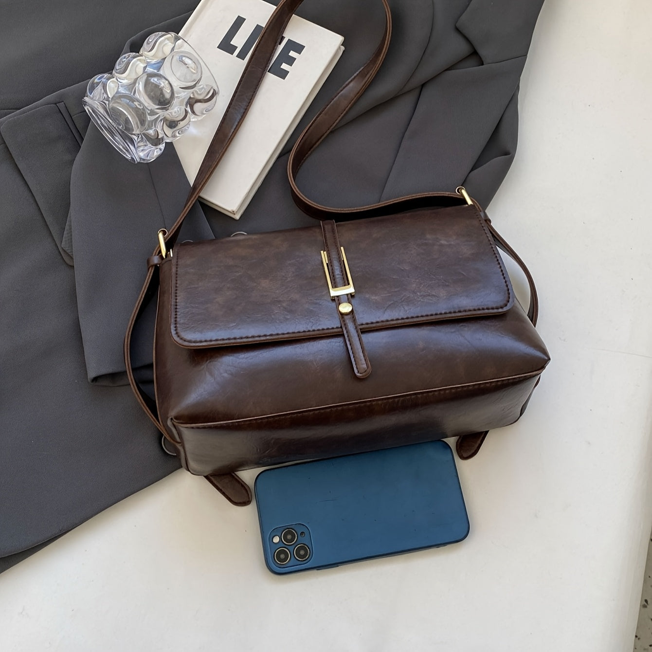 Stylish Casual Flap Bag for University & Party - Euroselle