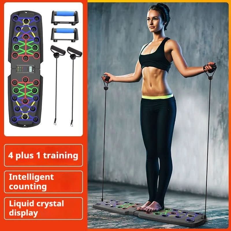 FlexEdge kompakti kotikuntoilusarja — pilateskeppi, vatsarulla, 20 vastustarviketta, liukumaton alusta