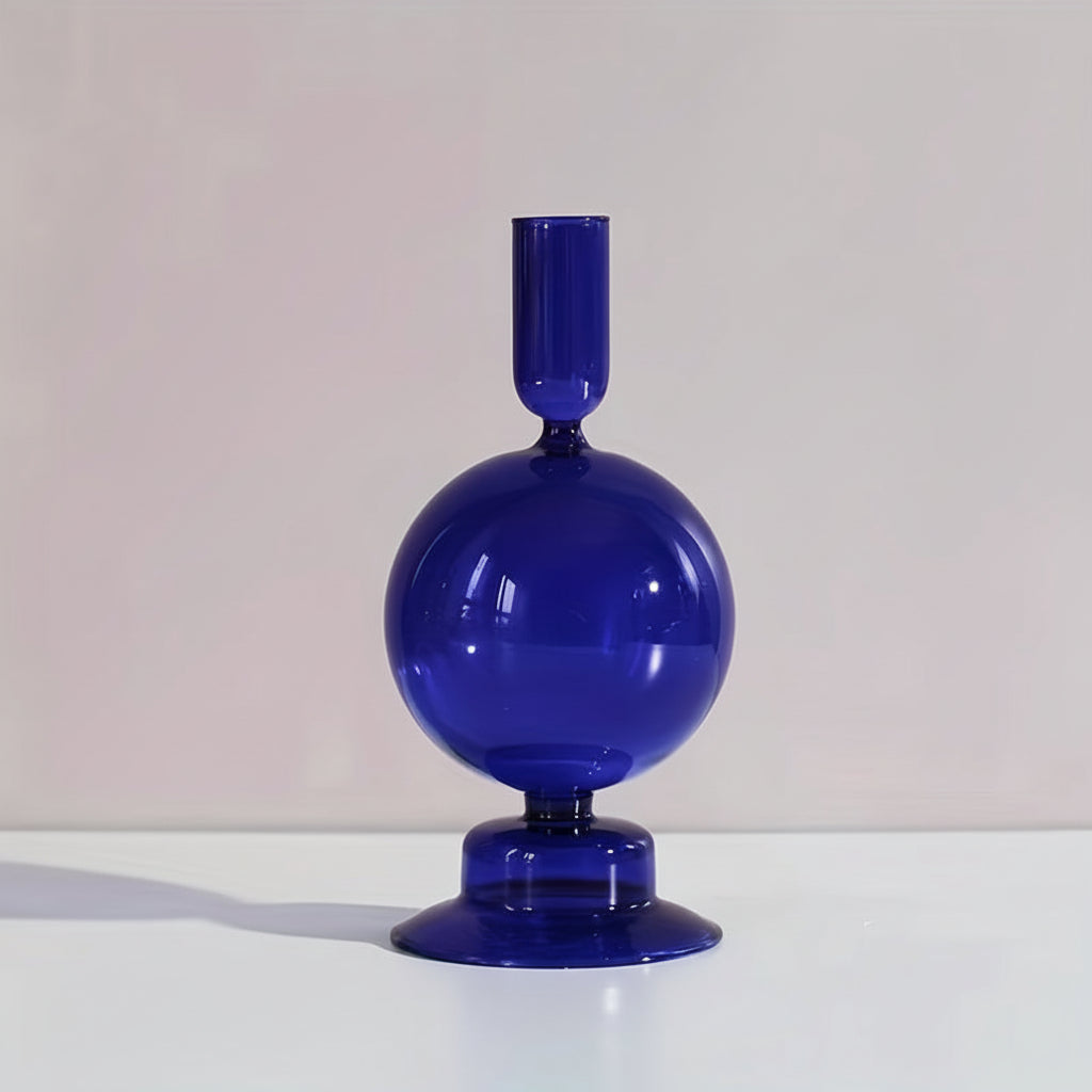 Minimalist Glass Candle Holder Vase Decorative Art Piece - Euroselle