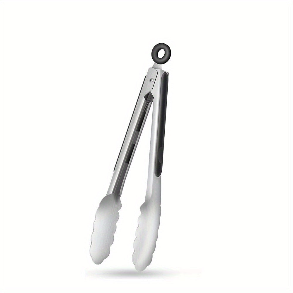 Stainless Steel Kitchen Tongs with Silicone Grip & Locking Feature - Euroselle