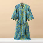 Premium 100% Cotton Double-Layer Gauze Pajama Set Unisex Mid-Length for All Seasons - Euroselle