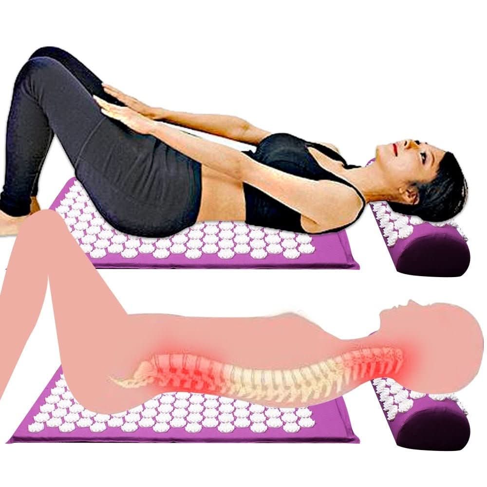 CalmFlex akupressur-yogamatta och kuddeset – tryckpunkter
