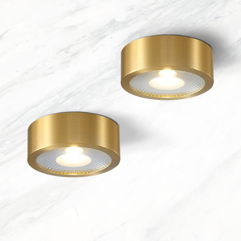 מנורת תקרה שקועה ועגולה עם LED, פרופיל נמוך במיוחד, 5 in, גימור נחושת