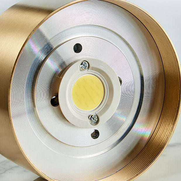 מנורת תקרה שקועה ועגולה עם LED, פרופיל נמוך במיוחד, 5 in, גימור נחושת