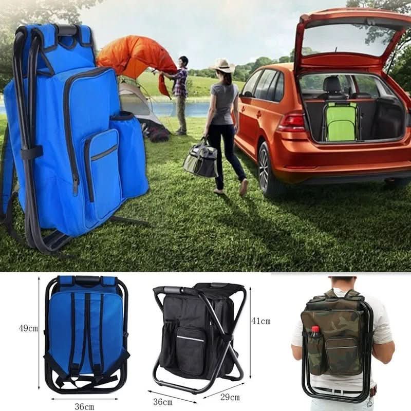 TrailChair 3v1 maskovací batoh — skládací židle, vestavěná chladicí taška