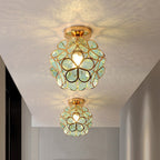 Design Flowers Style Glass Hallway Ceiling Lamp