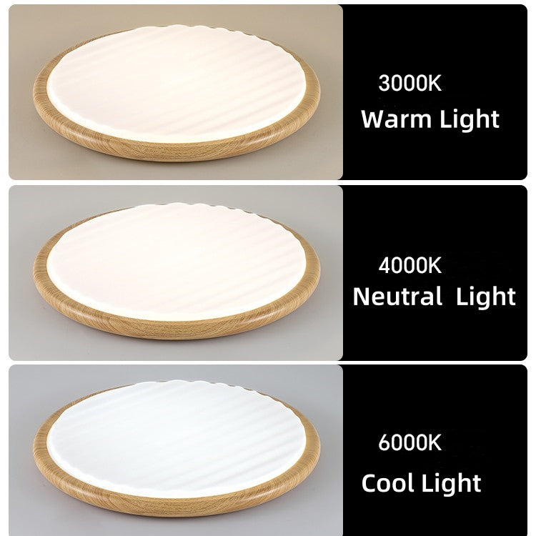 LuminOak | Runde Holz-LED-Deckenleuchte für Schlafzimmer