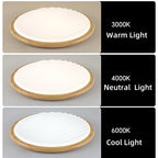 LuminOak | Runde Holz-LED-Deckenleuchte für Schlafzimmer