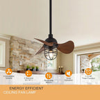 Cute Contemporary Dark Walnut Ceiling Fans With Lamp