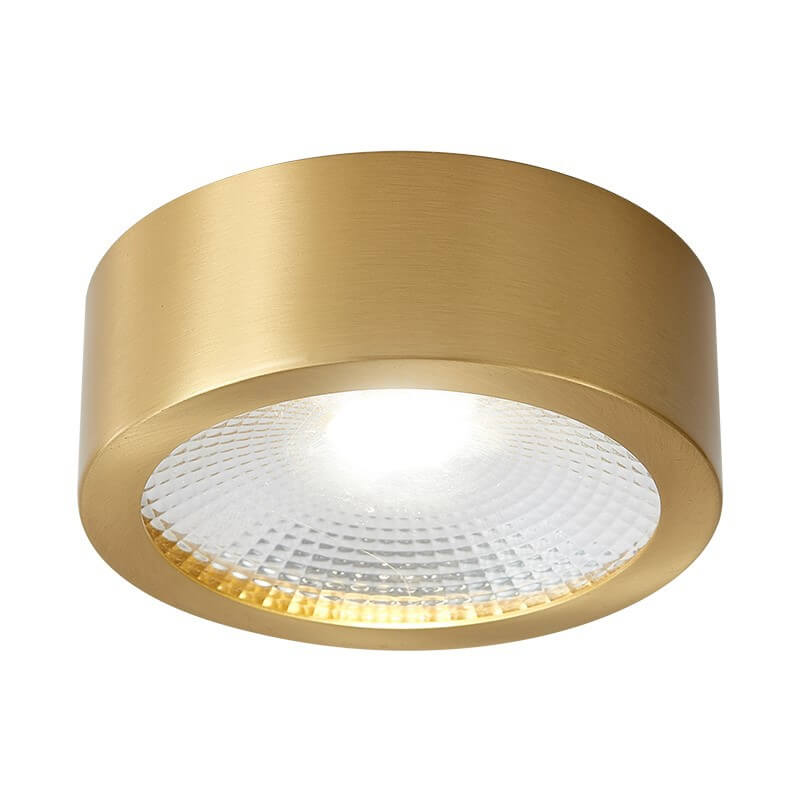מנורת תקרה שקועה ועגולה עם LED, פרופיל נמוך במיוחד, 5 in, גימור נחושת