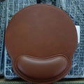 Non-Slip Ergonomic Faux Leather Mouse Pad Brown - Euroselle