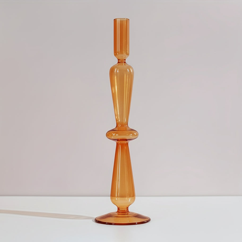 Minimalist Glass Candle Holder Vase Decorative Art Piece - Euroselle