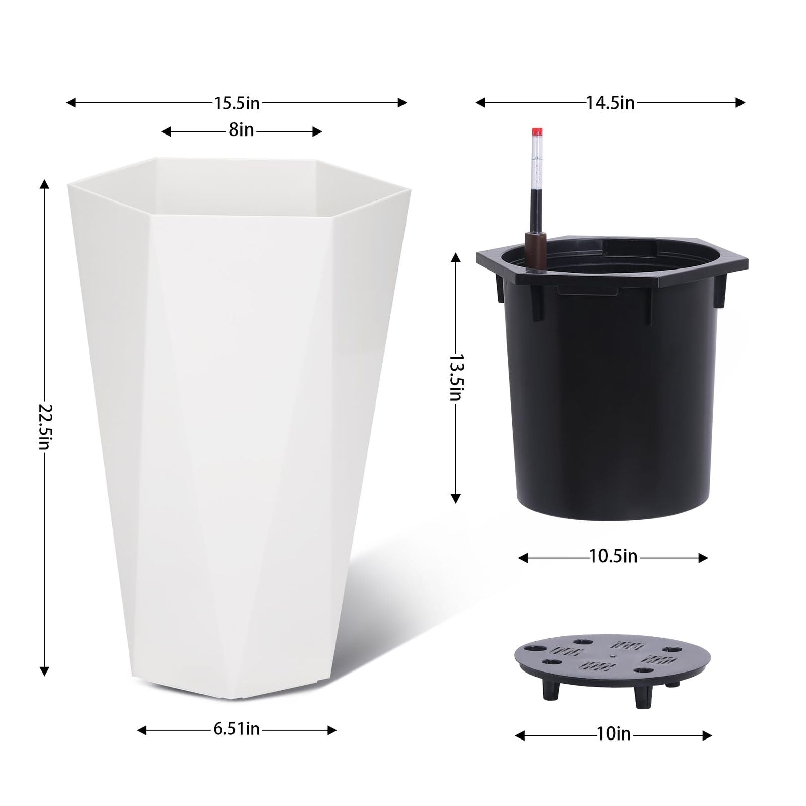 Self-Watering Planter Set with Wheels - Euroselle