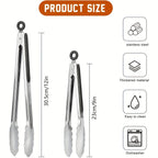 Stainless Steel Kitchen Tongs with Silicone Grip & Locking Feature - Euroselle