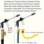 High-Pressure Garden Water Gun with Foam Cannon and Long Handle Sprayer - Euroselle