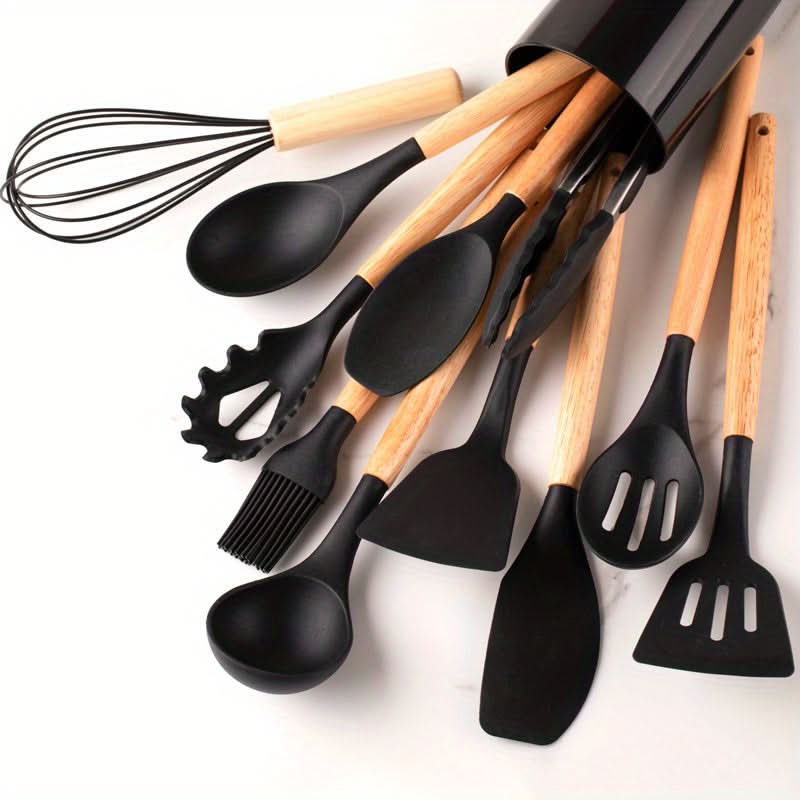 12-Piece Silicone Kitchen Utensil Set — Heat Resistant, BPA Safe