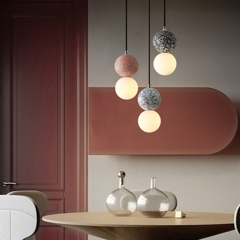 LumaNova Modern Bulbs Small LED Pendant Lamps Black White Glass Dining Table