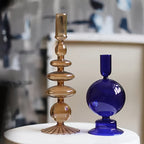 Minimalist Glass Candle Holder Vase Decorative Art Piece - Euroselle