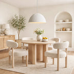 Modern Ribbed Shade Pendant Resin Dome Fixture One Light