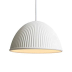 Modern Ribbed Shade Pendant Resin Dome Fixture One Light