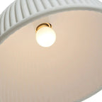 Modern Ribbed Shade Pendant Resin Dome Fixture One Light