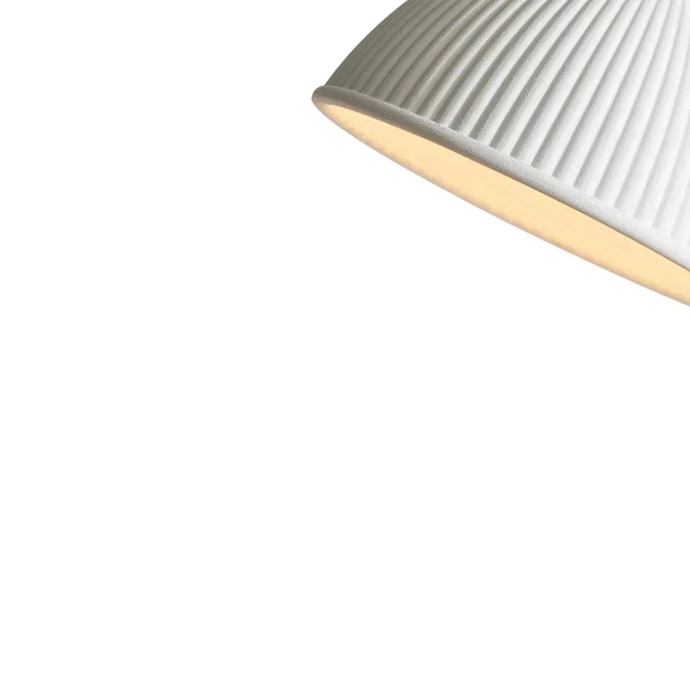 Modern Ribbed Shade Pendant Resin Dome Fixture One Light