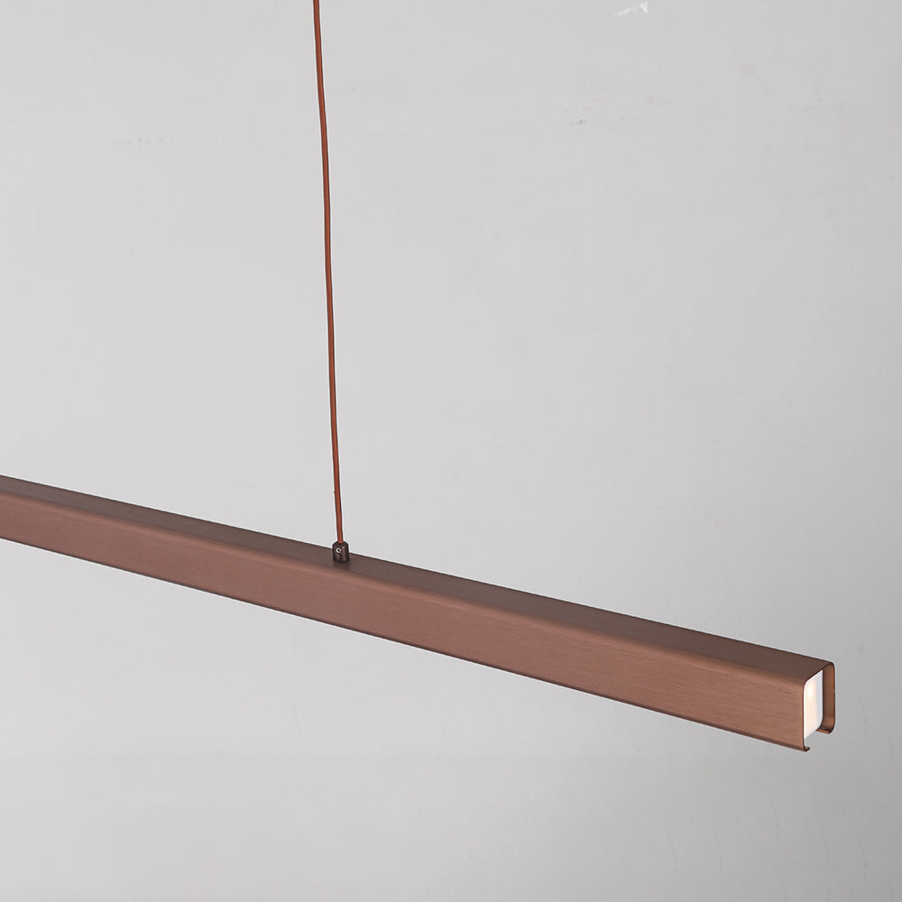 Novare | Modern Linear Metal LED Pendant Light in Black and Brown