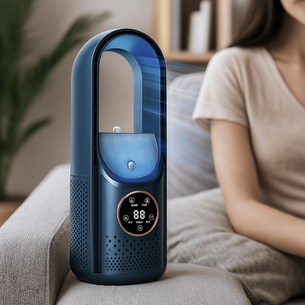 Rafraîchisseur d’air sans pales alimenté par USB — unité de refroidissement portable avec réservoir d’eau intégré de 100 ml