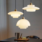 Mid Century White Glass Pendant Light For Modern Interiors