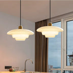 Mid Century White Glass Pendant Light For Modern Interiors