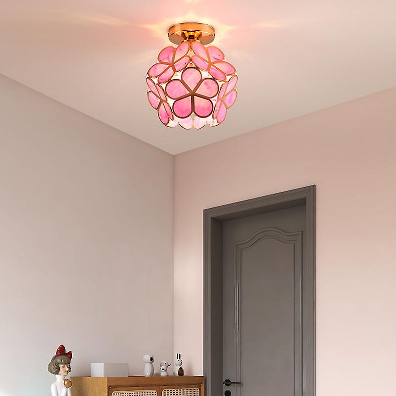 Luminaria con forma de flor para montaje empotrado, dorada, con pantalla acrílica, para entrada, dormitorio y espacios pequeños, iluminación LED moderna de techo de 8 pulgadas