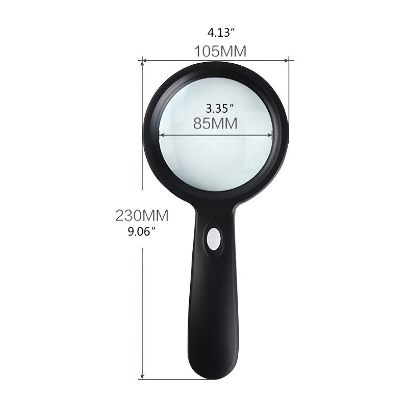10X Handheld Magnifying Glass with 12 Adjustable LED Lights - Euroselle