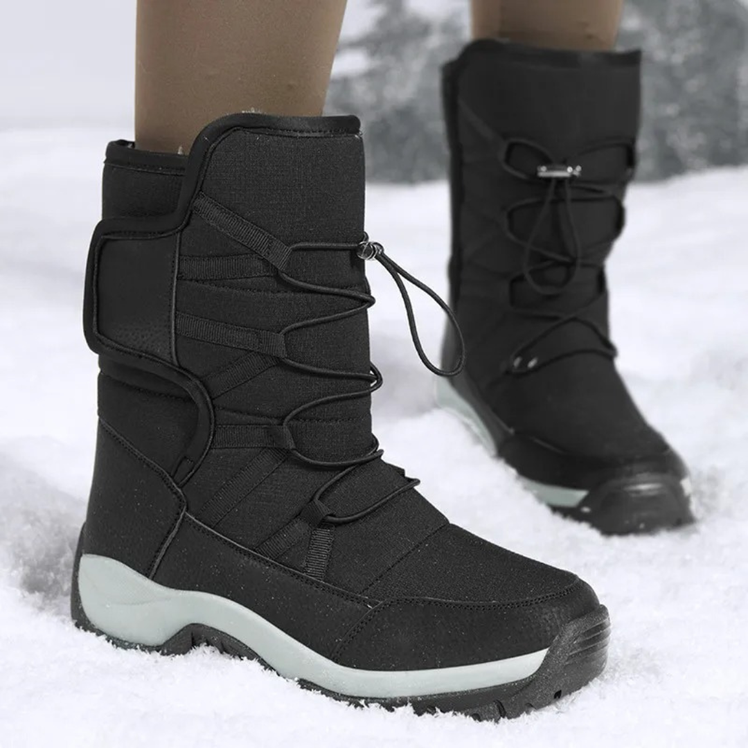 Waterproof Snow Boots — Plush-Lined Slip-On, Non-Slip Rubber Sole