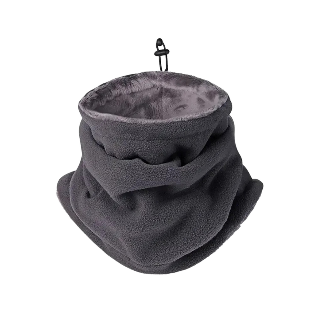 Verstellbarer Fleece-Schlauchschal – Kordelzug als Windschutz