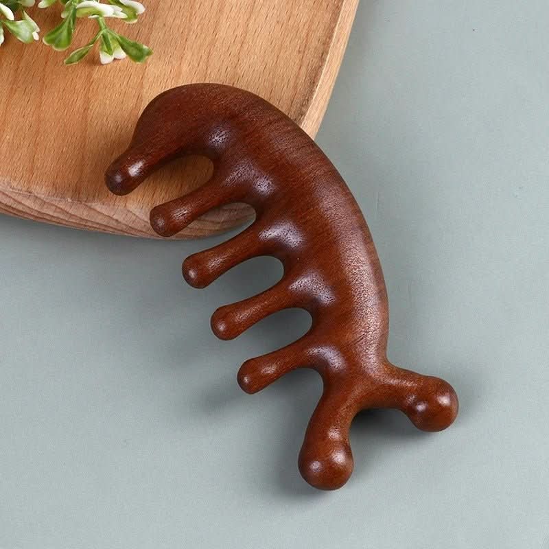 Tranquilwood Premium Sandalwood Massage Comb — Antistatic, Scalp-Nourishing Grooming Tool