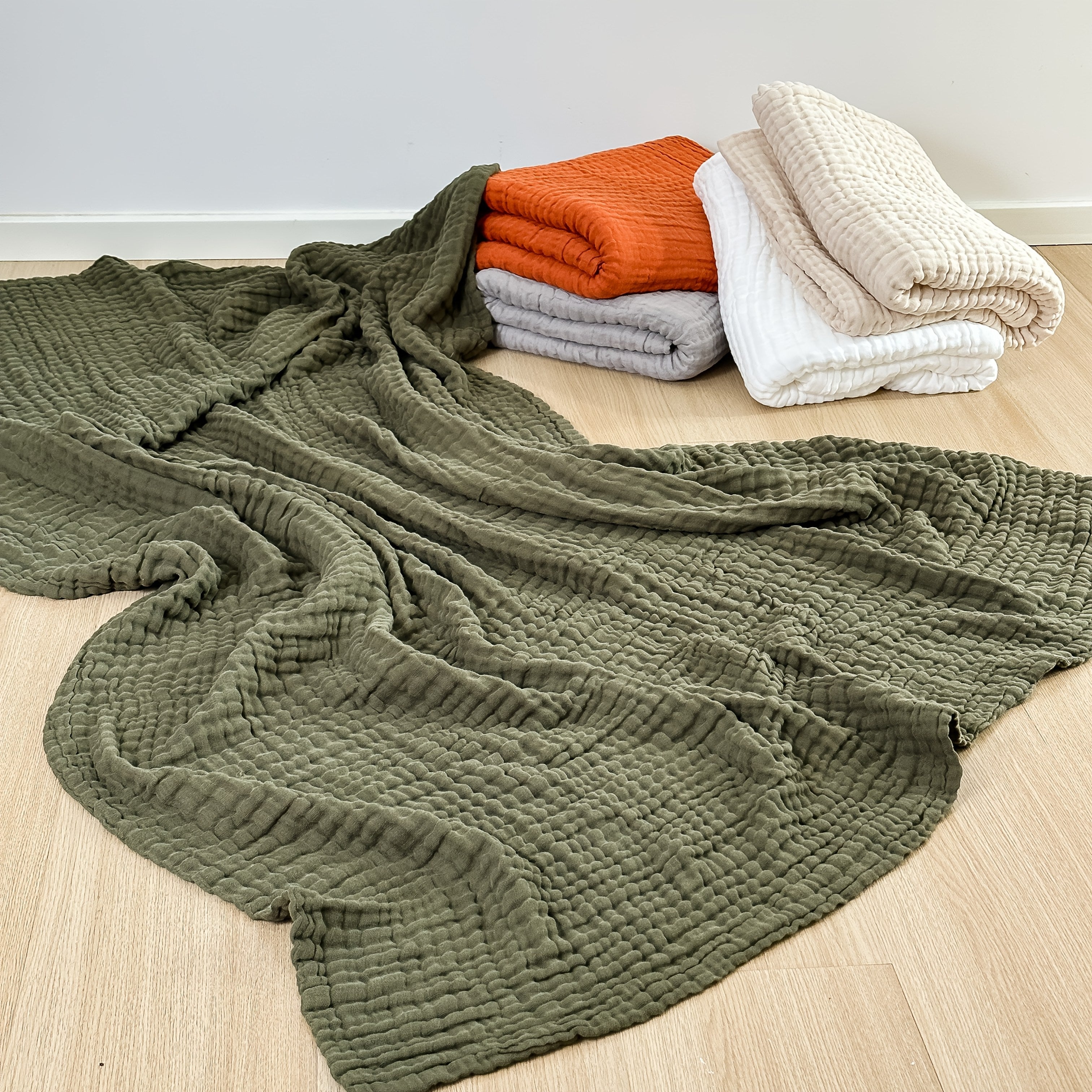 Ultra-Breathable 6-Layer Cotton Gauze Blanket for Year-Round Comfort - Euroselle
