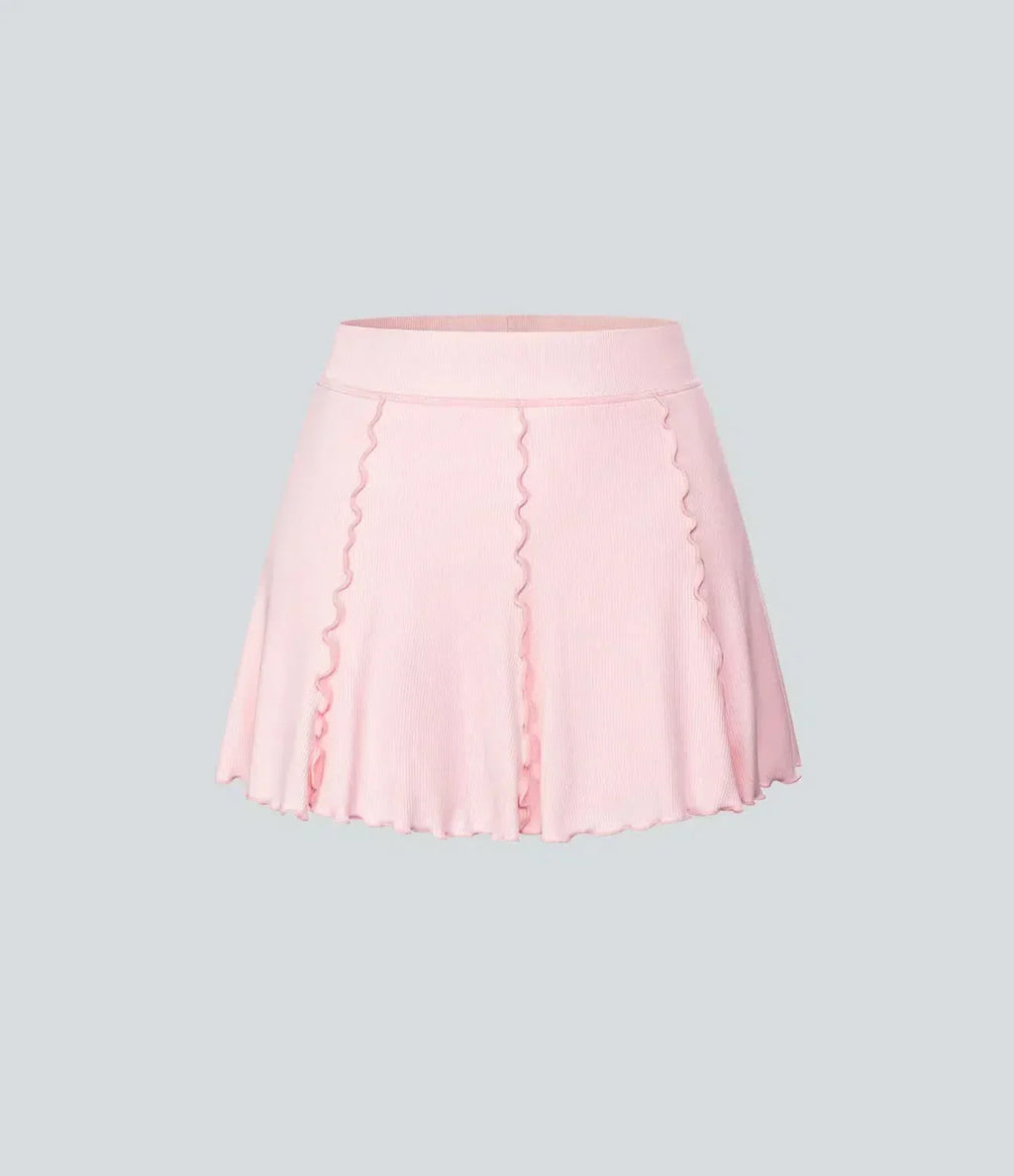 FlexWeave 2-i-1-tenniskjol — Inbyggda shorts och volangkant