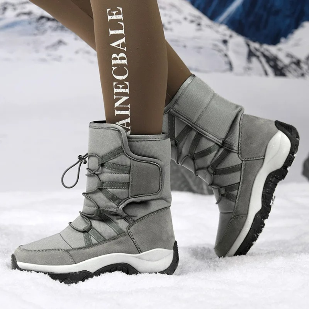 Waterproof Snow Boots — Plush-Lined Slip-On, Non-Slip Rubber Sole