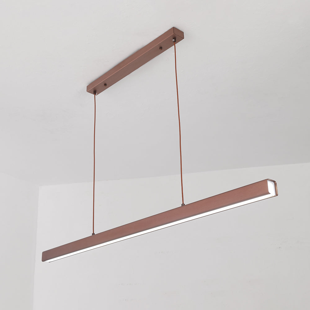 Novare | Modern Linear Metal LED Pendant Light in Black and Brown