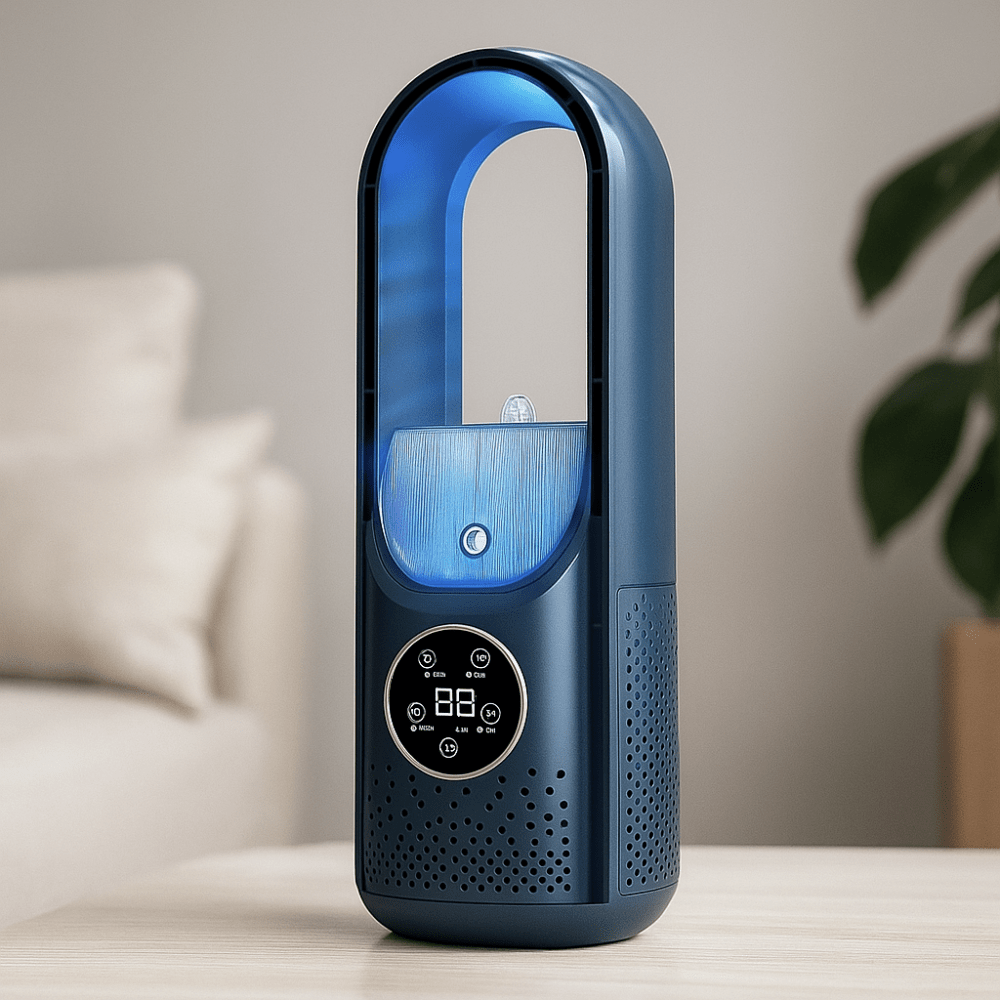 Rafraîchisseur d’air sans pales alimenté par USB — unité de refroidissement portable avec réservoir d’eau intégré de 100 ml
