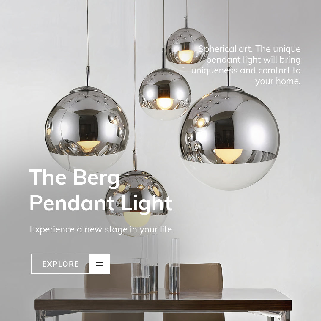 AuroraSphere Glass Orb Pendant Light With Silver Half And Clear Half
