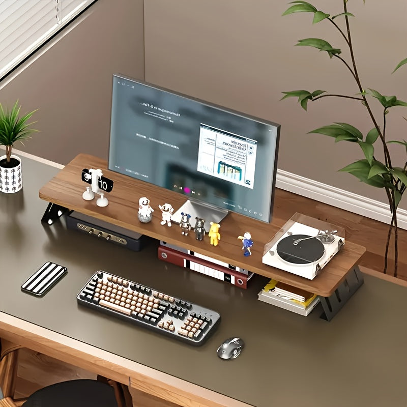 Alzata per Monitor in Legno Salvaspazio per Ufficio a Casa e Uso con Laptop - Euroselle