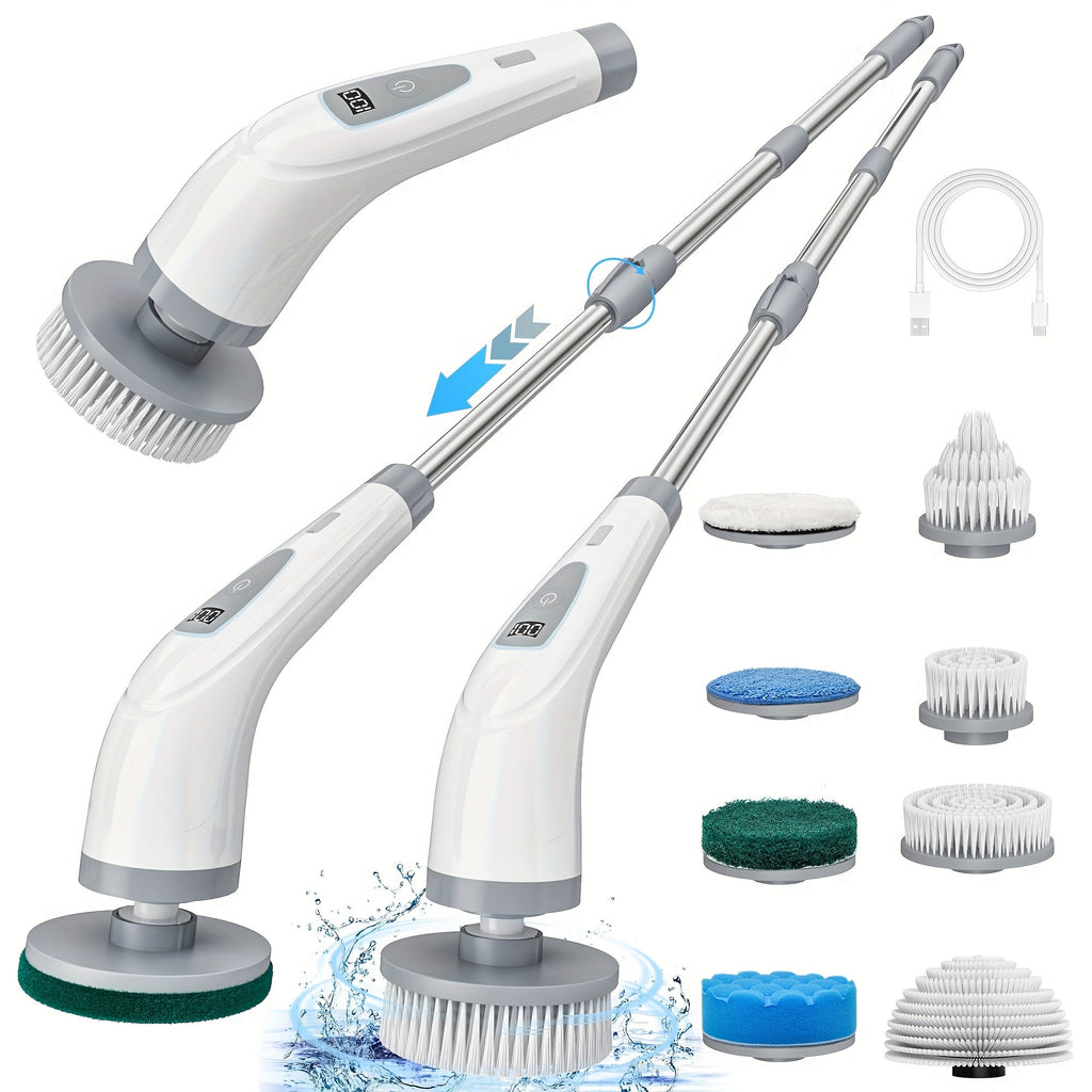 Rechargeable Electric Spin Scrubber with Detachable Handle - Euroselle