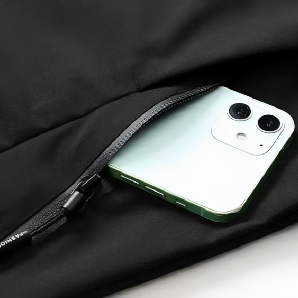 Veste de pluie légère à fermeture éclair pour homme — coque respirante à capuche