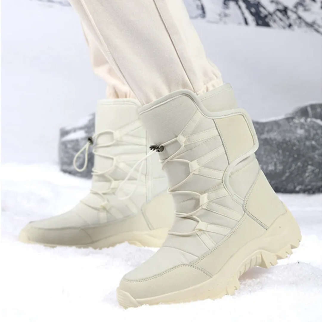 Waterproof Snow Boots — Plush-Lined Slip-On, Non-Slip Rubber Sole