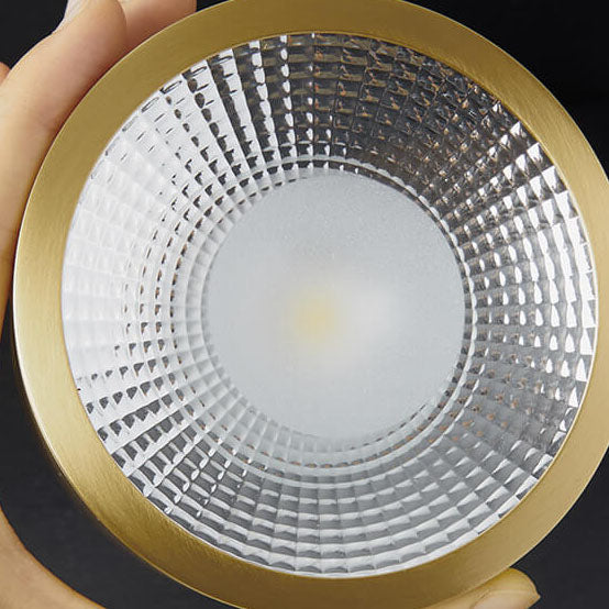 מנורת תקרה שקועה ועגולה עם LED, פרופיל נמוך במיוחד, 5 in, גימור נחושת