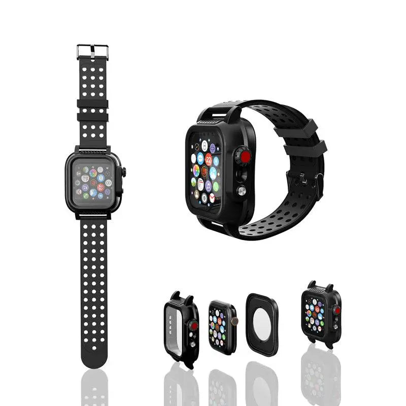 Silikonerem og etui til Apple Watch 42/44 mm Series 6/5/4/SE