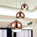AuroraSphere Glass Orb Pendant Light With Silver Half And Clear Half